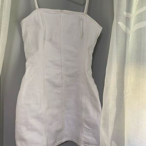 Zara white denim mini dress